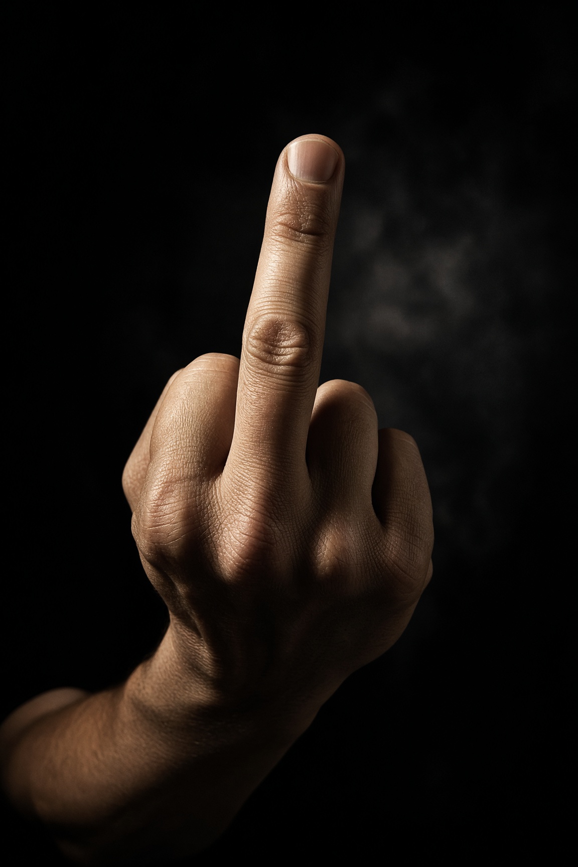 A fist flipping the bird